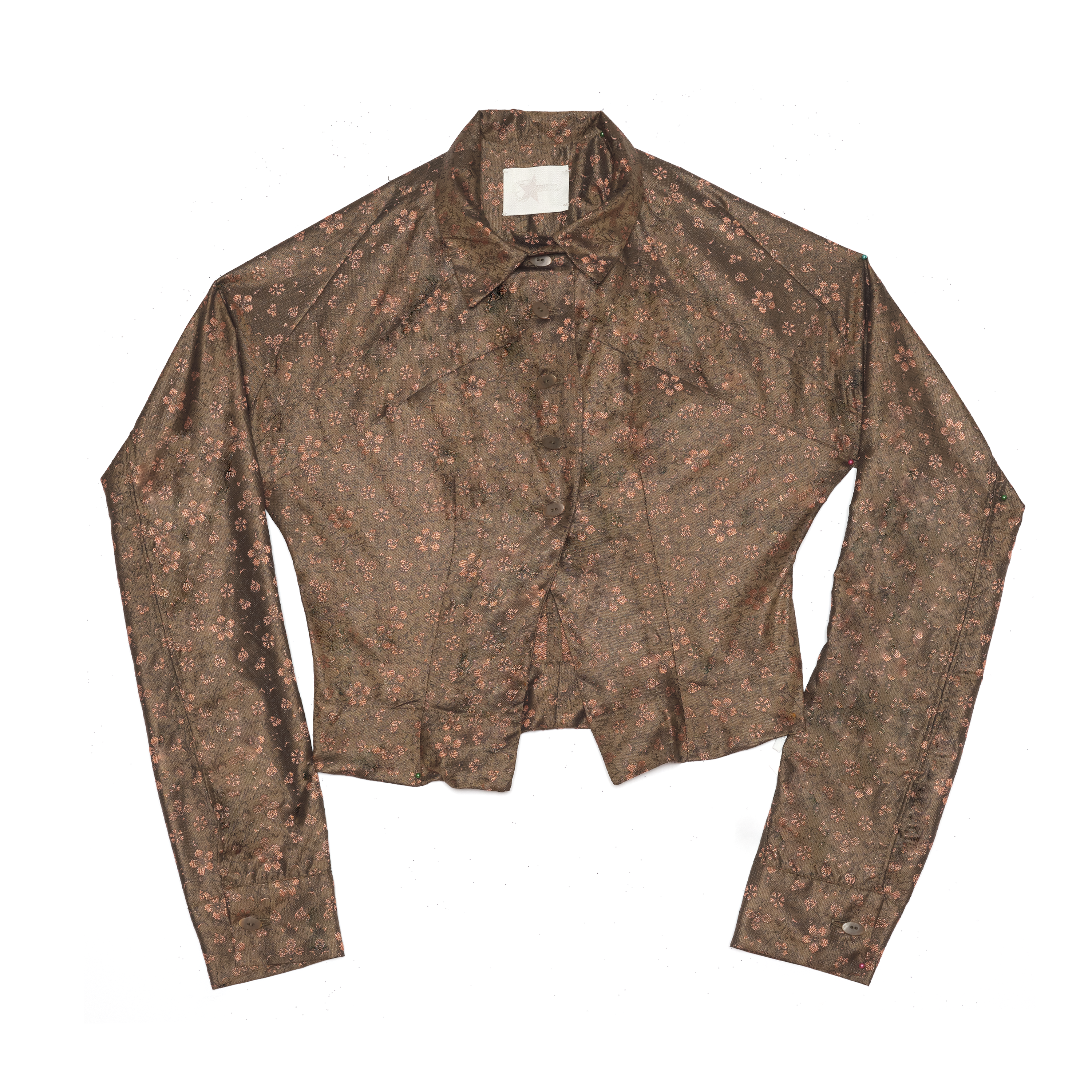 DARTED BUTTON DOWN SILK BLOSSOM
