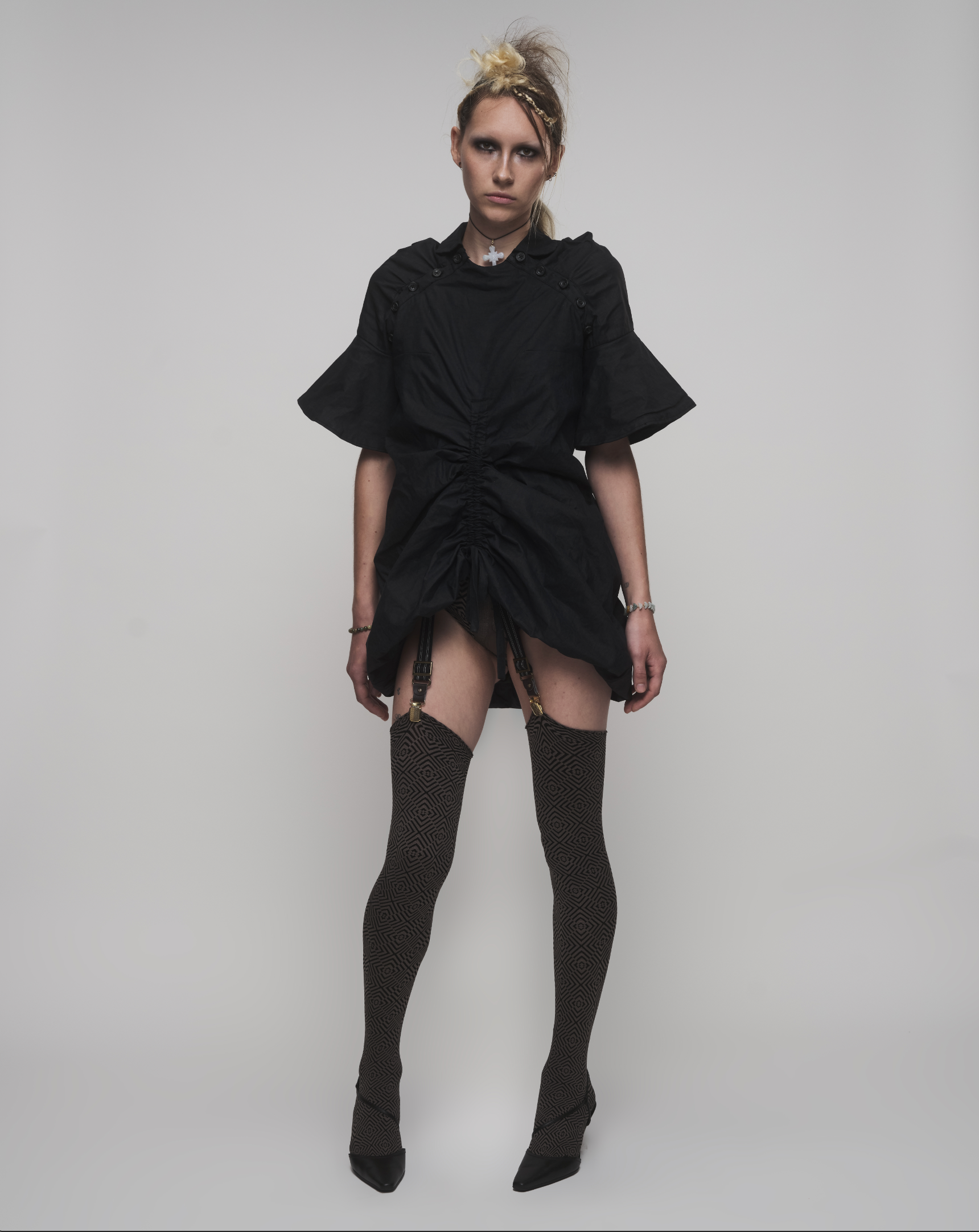 RAIN PUFF SLEEVE DOLL DRESS