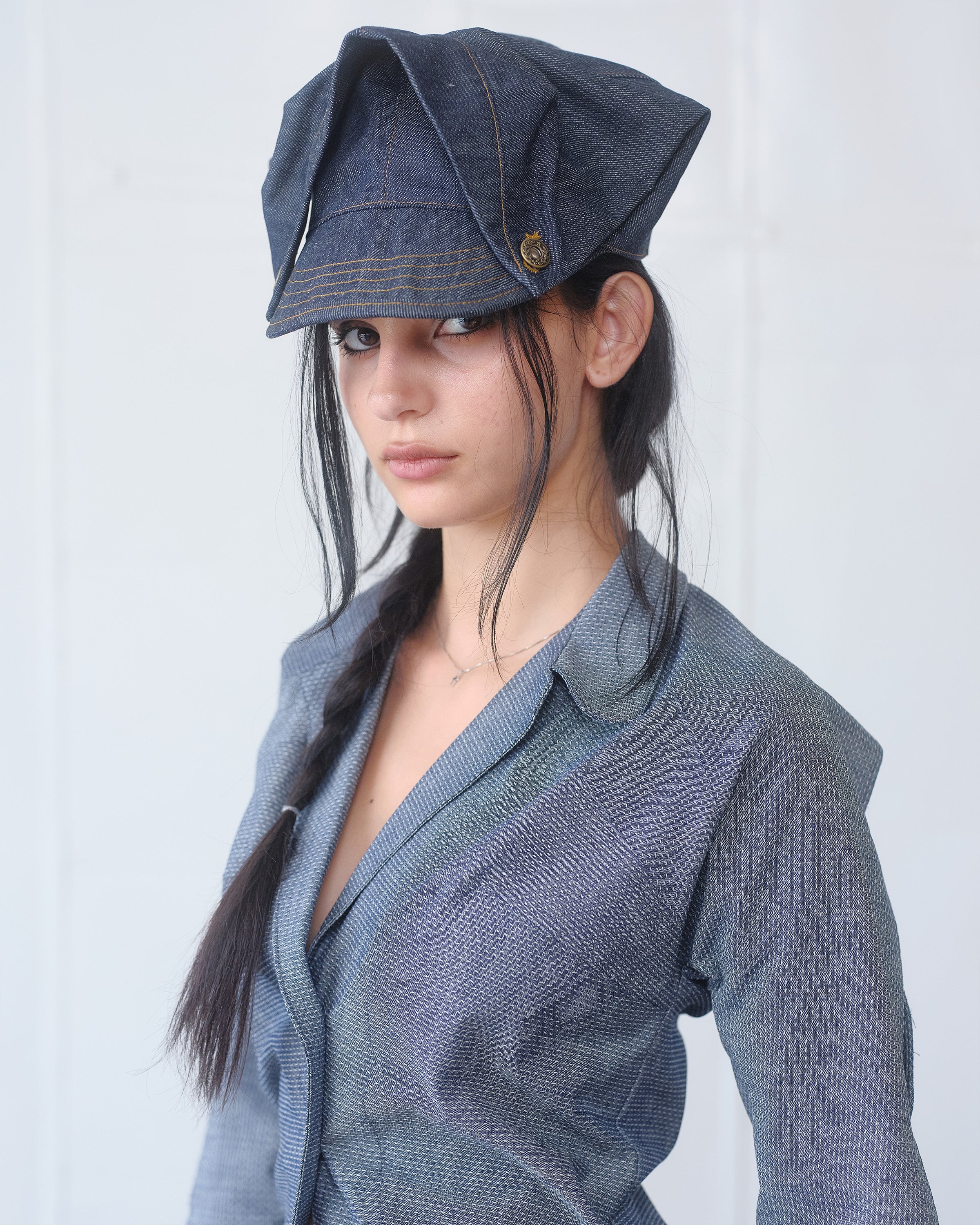 DARTED BUTTON DOWN SASHIKO