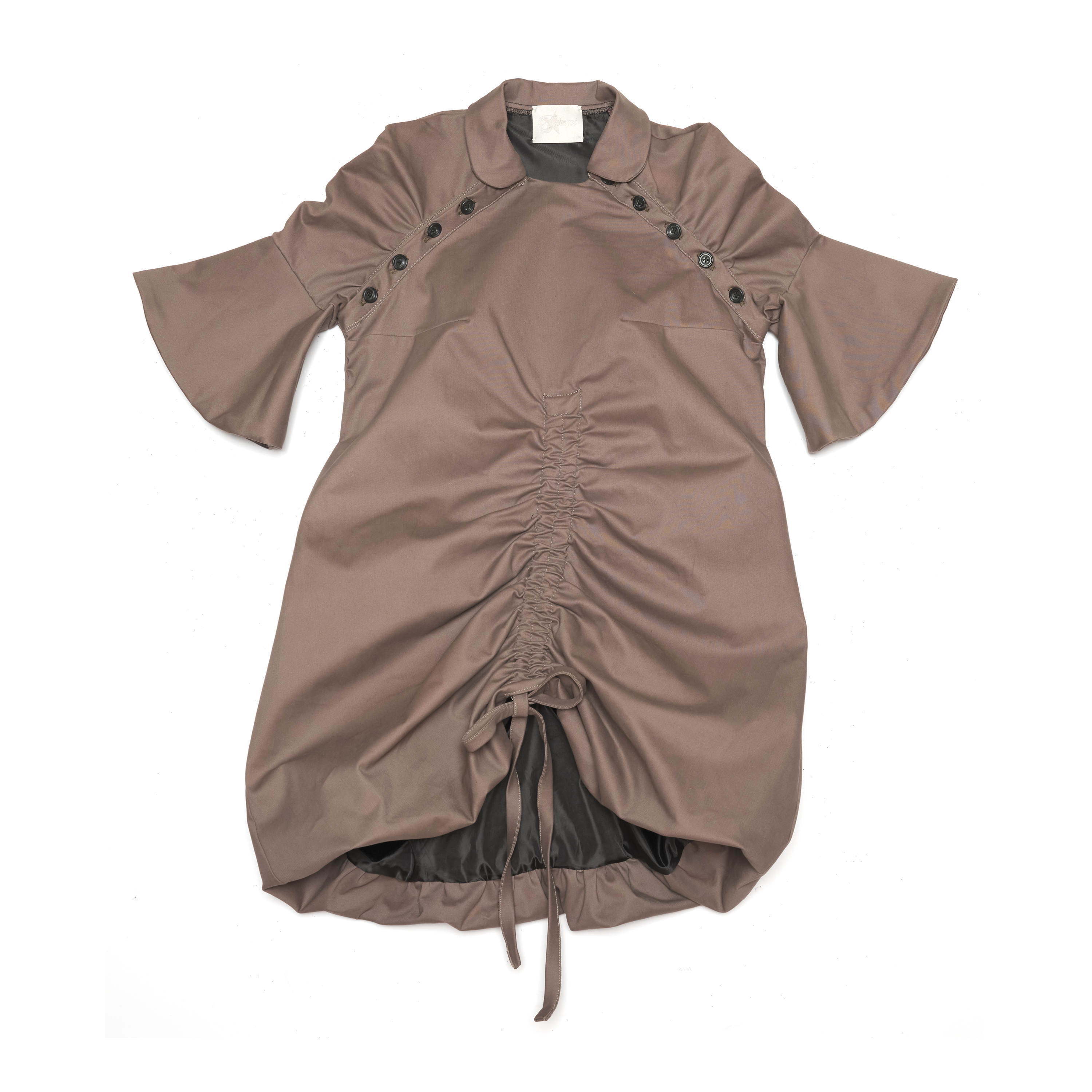 RAGLAN PUFF SLEEVE DOLL DRESS SAND