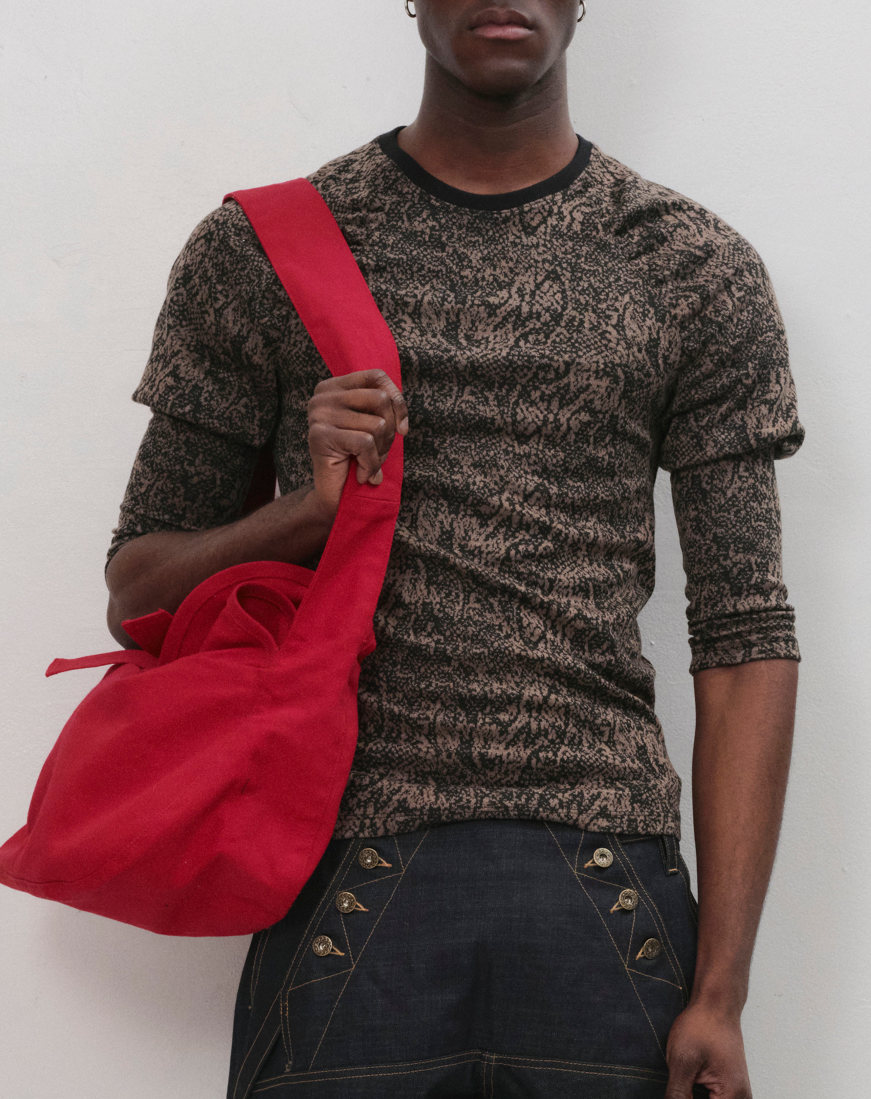 MENS RAGLAN PUFF SLEEVE TOP - SNAKE