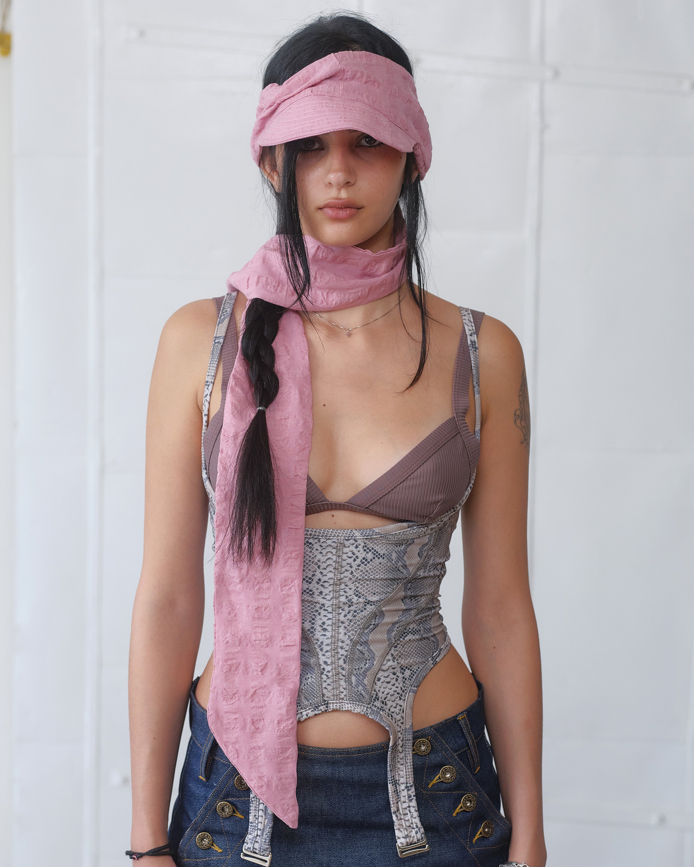 SUMMER SCARF VISOR PINK